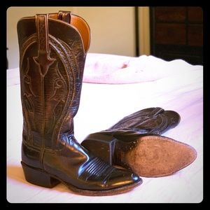 Lucchese Cherry Leather Cowboy Boots